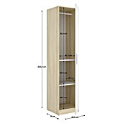 Dekit Armario para ropa Emax (L x An x Al: 51,4 x 45,5 x 203,5 cm, Roble claro/Blanco, Espesor: 15 mm) | BAUHAUS