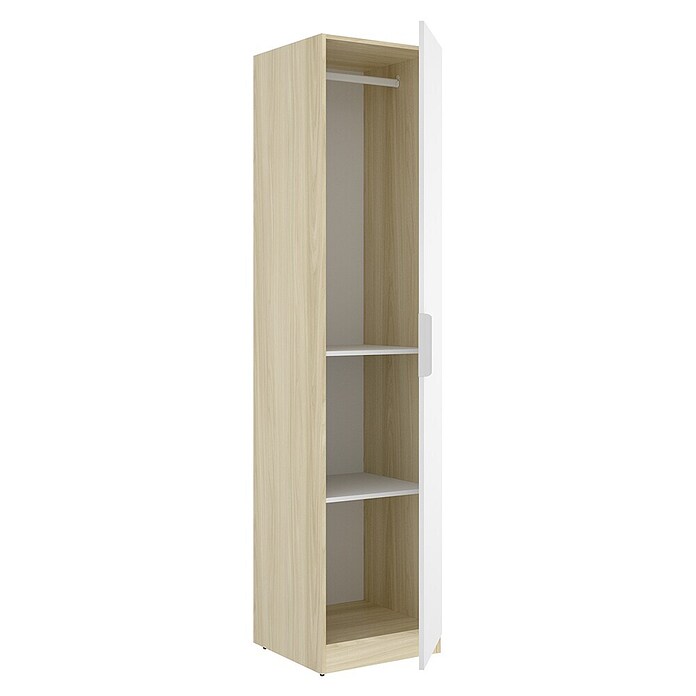 Dekit Armario para ropa Emax (L x An x Al: 51,4 x 45,5 x 203,5 cm, Roble claro/Blanco, Espesor: 15 mm) | BAUHAUS