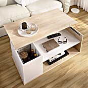Dekit Bari Mesa de centro (L x An x Al: 50 x 100 x 41,7 cm, Natural/Blanco) | BAUHAUS