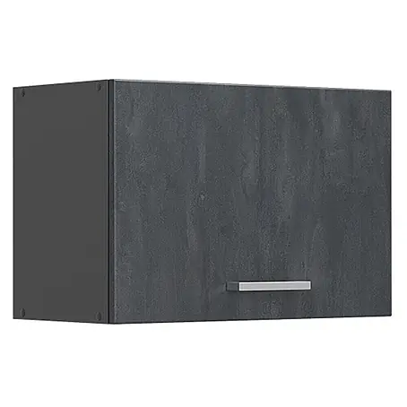 Vicco  Schrankküche R-Line Schwarz Beton Flach