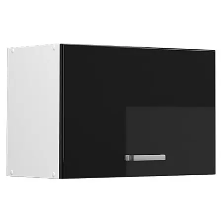 Vicco  Schrankküche R-Line Schwarz Hochglanz Flach