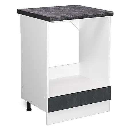 Vicco Herdumbauschrank R-Line, Schwarz Beton, 60 cm