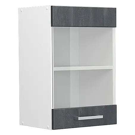 Vicco  Schrankküche R-Line Schwarz Beton