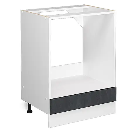 Vicco Herdumbauschrank R-Line, Schwarz Beton, 60 cm
