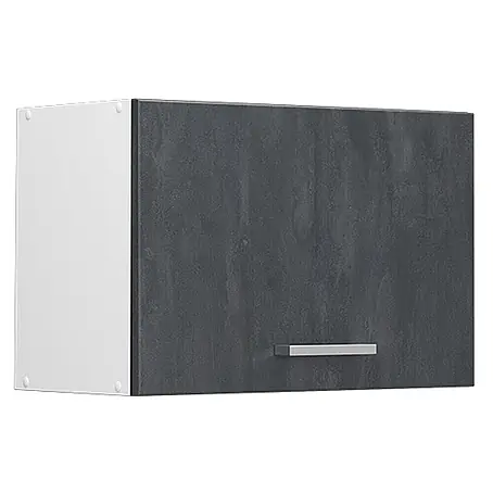 Vicco  Schrankküche R-Line Schwarz Beton Flach