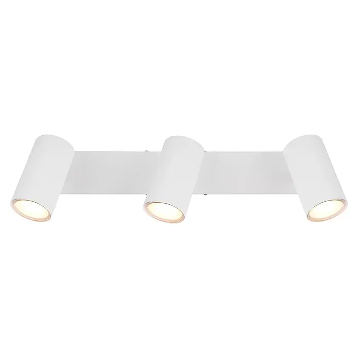 Globo Deckenstrahler Robby - 35 W, L x B x H: 41 x 6 x 12 cm, Weiß, GU10, 3 Stk. - Weiße Schienenleuchte mit drei zylindrischen Strahlern, die warmes Licht abgeben.