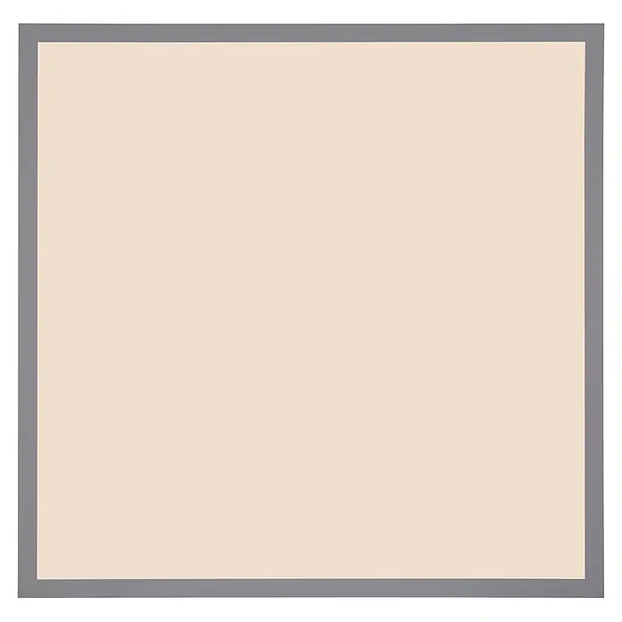 Globo LED-Panel Doro - 24 W, L x B x H: 450 x 450 x 75 mm, Warmweiß - Helles beiges Quadrat mit grauem Rand.