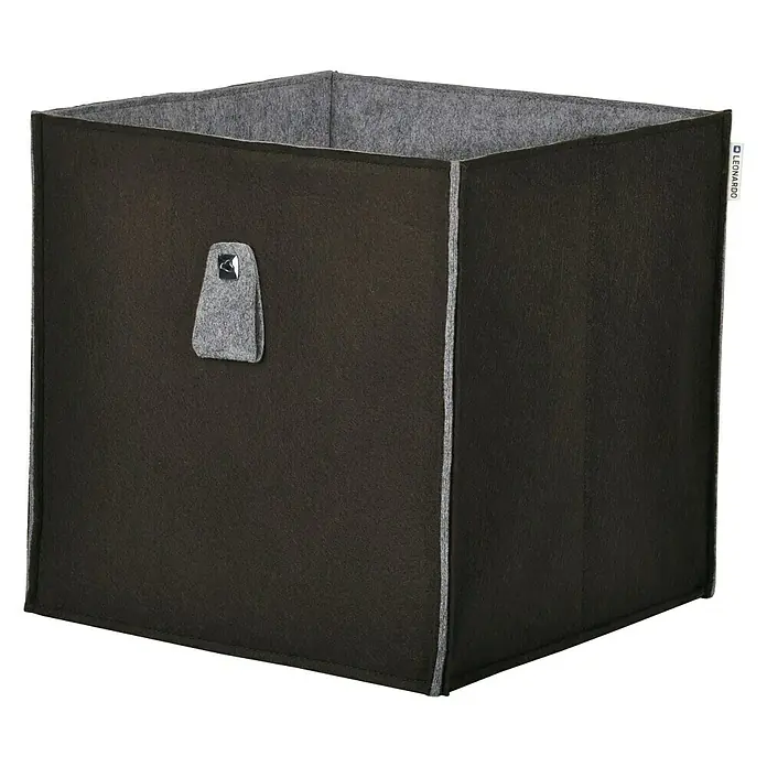 Phönix Atlanta Aufbewahrungsbox - L x B x H: 34 x 34 x 34 cm, Textil, Anthrazit/Grau - Quadratischer, graubrauner Filzkorb mit grauem Innenfutter und einer kleinen grauen Schlaufe zur einfachen Handhabung. Praktisch und stilvoll!