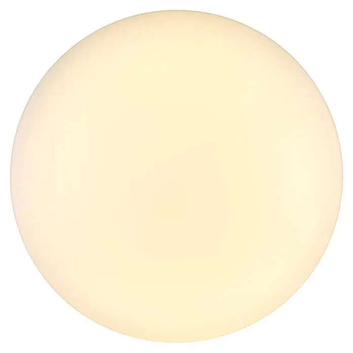 Globo LED-Deckenleuchte rund Eclypse - 24 W, Ø x H: 10 x 9 cm, Weiß Opal - Glatte, matte, hellgelbe Kugel.