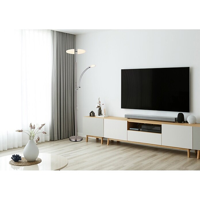 Globo LED stajaća svjetiljka Tirana  (40 W, Visina: 1.830 mm, Srebrna) | BAUHAUS