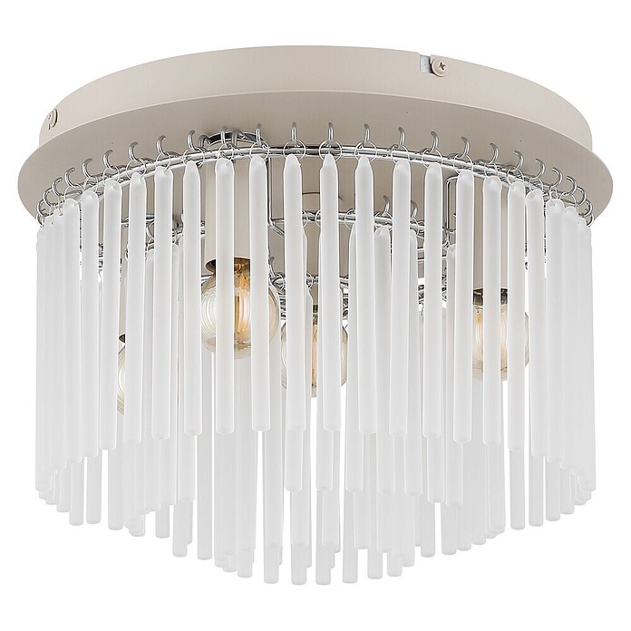 Globo Deckenleuchte rund Gorley (40 W, Ø x H: 32 x 23 cm, Sandfarben, E14) | BAUHAUS