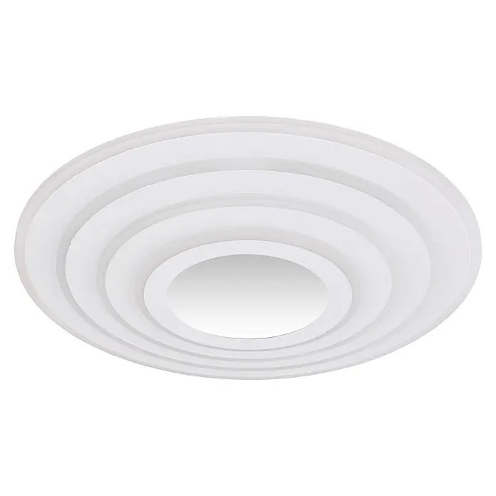 Globo LED-Deckenleuchte rund Jocelyn - Ø x H: 40 x 7 cm, Weiß - Weiße ovale Einbauleuchte mit konzentrischen Ringen.