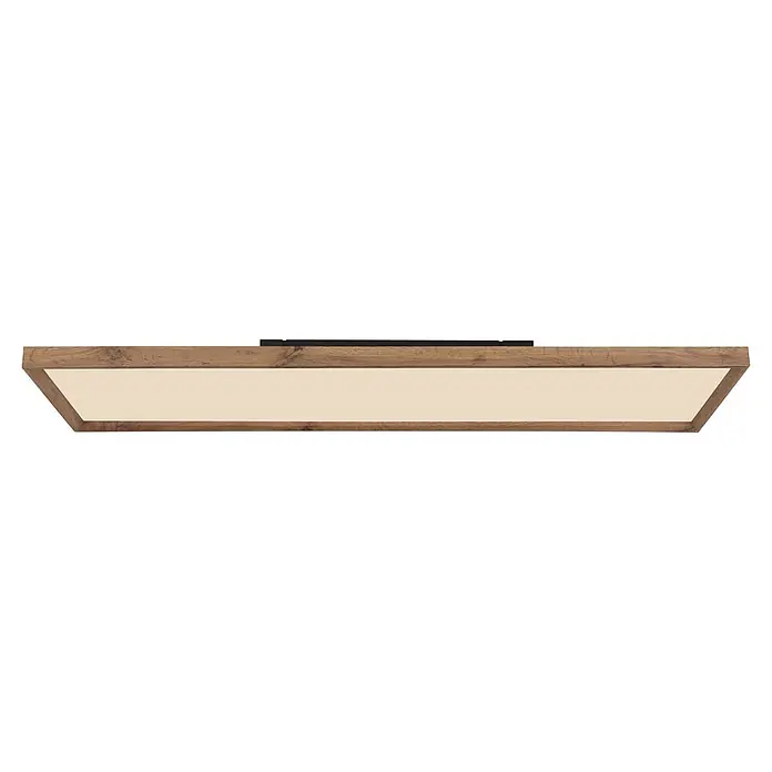 Globo LED-Panel Cinderella - 36 W - Rechteckige Deckenleuchte aus Holz mit cremefarbenem Diffusor.
