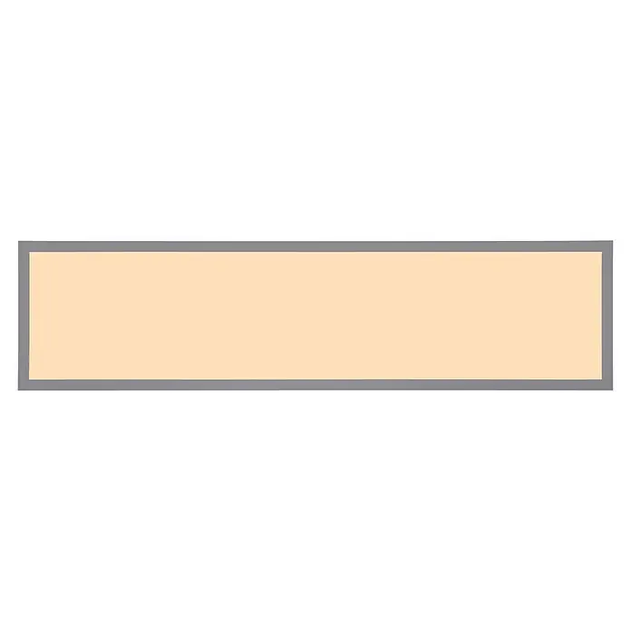 Globo LED-Panel Doro - 24 W, L x B x H: 800 x 200 x 65 mm, Warmweiß - Hellbeige rechteckige Platte mit dunkelgrauem Rahmen, unten dicker.
