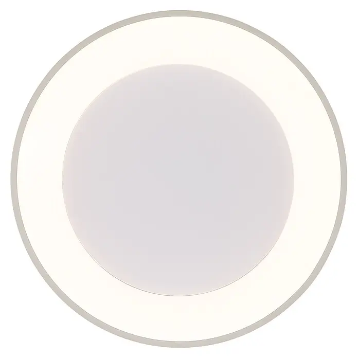Globo LED-Deckenleuchte rund Gallegos - 48 W, Ø x H: 50 cm x 85 mm - Runde weiße LED-Deckenleuchte mit beleuchtetem Außenring und zentraler Diffusorplatte.