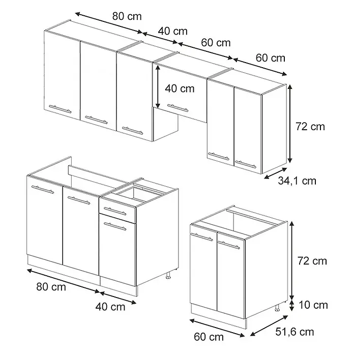 Vicco Küchenzeile Fame-Line Eiche Paneel/Anthrazit ohne Arbeitsplatte - Breite: 240 cm, Eiche Paneel, Ohne Elektrogeräte - Modulare Küchenschränke in verschiedenen Abmessungen, einschließlich Ober- und Unterschränke für Stauraum und Spüle.