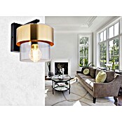 Globo Wandleuchte Milley (60 W, B x H: 18 x 21,5 cm, Schwarz/Messing, E27) | BAUHAUS