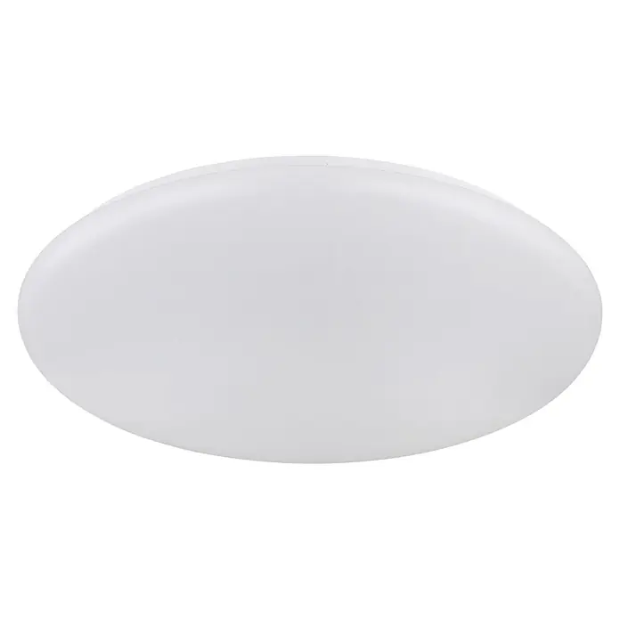 Globo LED-Deckenleuchte rund Eclypse - 24 W, Ø x H: 10 x 9 cm, Weiß Opal - Weißer ovaler, gewölbter Deckenleuchten-Diffusor.