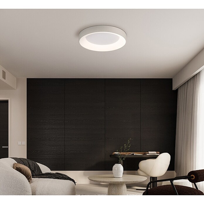 Globo Okrugla stropna LED svjetiljka Gallegos  (48 W, Ø x V: 50 cm x 85 mm, Bež) | BAUHAUS