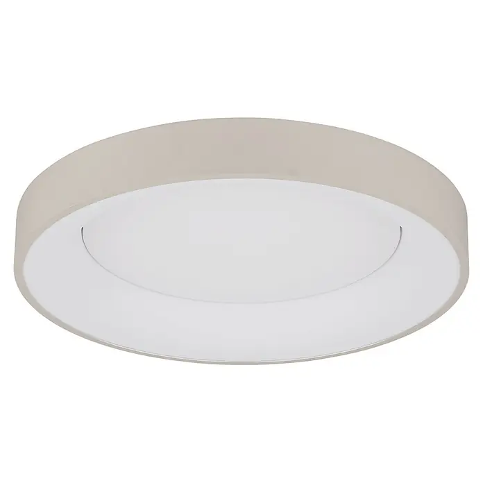 Globo LED-Deckenleuchte rund Gallegos - 48 W, Ø x H: 50 cm x 85 mm - Runde, hellgraue Deckenanbauleuchte mit weißem Diffusor.