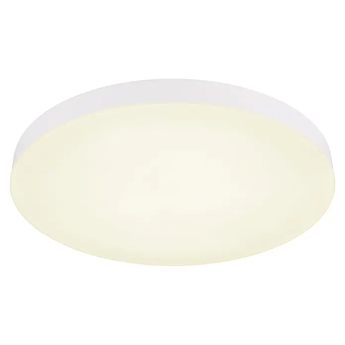 Globo LED-Deckenleuchte rund Matthew - 50 W - Runde weiße Deckenleuchte mit leuchtendem cremefarbenem Diffusor.