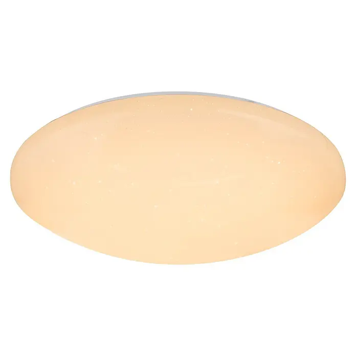 Globo LED-Deckenleuchte Atreju - 48 W, Weiß, RGB - Ovale LED-Deckenleuchte mit warmweißem, gesprenkeltem Diffusor.