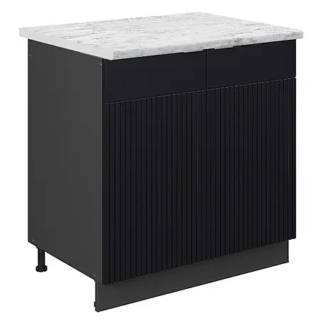 Vicco Spülenunterschrank Fame-Line, Schwarz gestreift, 80 cm