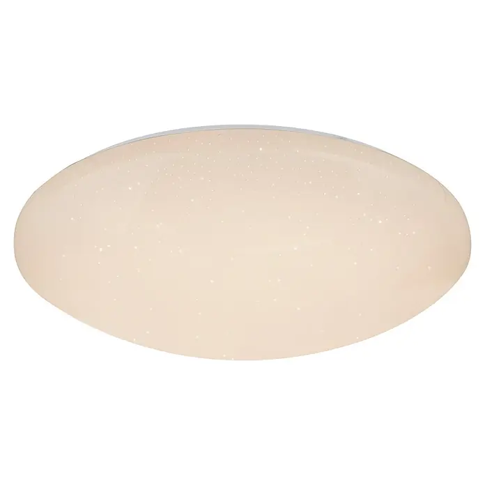 Globo LED-Deckenleuchte Atreju - 48 W, Weiß, RGB - Ovalförmige LED-Deckenleuchte mit milchigem Diffusor und funkelnden Sternendetails.
