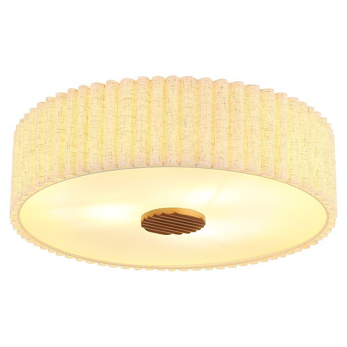 Globo Okrugla stropna svjetiljka Jannie  (40 W, Ø x V: 500 x 162 mm, Svijetlo žuta, Smeđa, E27) | BAUHAUS