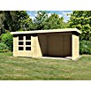 Karibu Gartenhaus Askola (L x B: 217 x 497 cm, Wandstärke: 19 mm, Flachdach, Natur, Mit Anbau, Seiten- & Rückwand)