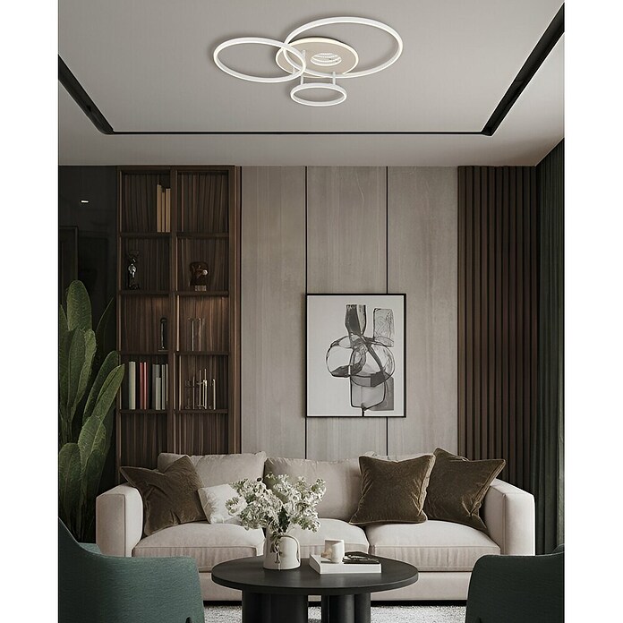 Globo LED stropna svjetiljka Invertina  (40 W, D x Š x V: 807 x 700 x 130 mm, Bež) | BAUHAUS