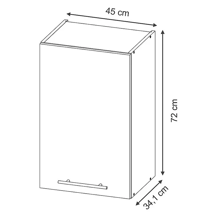 Vicco Hängeschrank Fame-Line, Schwarz gestreift, 45 cm -  - Weißer Wandschrank mit Griff, Maße 45 cm (B) x 72 cm (H) x 34,1 cm (T).
