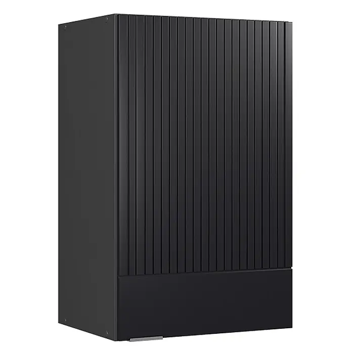 Vicco Hängeschrank Fame-Line, Schwarz gestreift, 45 cm -  - Dunkelgrauer Schrank mit geriffelter Front und glattem Sockel, in modernem, minimalistischem Design.
