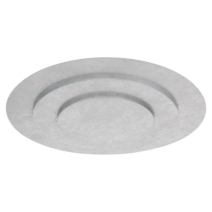 Globo LED-Deckenleuchte rund Heda - 40 W, Ø x H: 49 x 7,5 cm, Warmweiß - Silbergraue, runde, gestufte LED-Deckenleuchte mit strukturierter Oberfläche, zur Unterputzmontage.