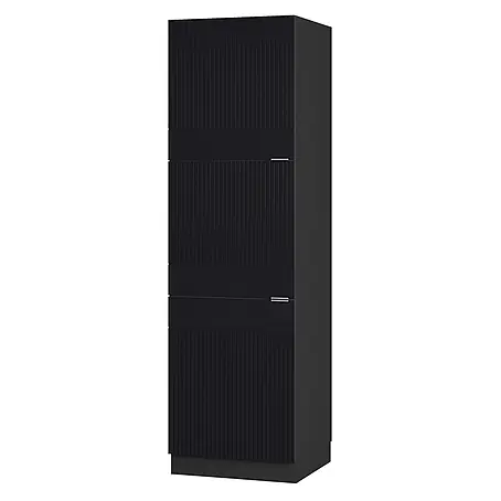 Vicco Vorratsschrank Fame-Line, Schwarz gestreift/Anthrazit 60 cm