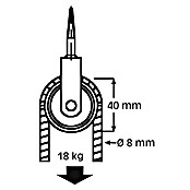 HBS Betz Seilrolle (Typ: Vogelseilrolle, Polyamid, Traglast: 18 kg, Durchmesser: 40 mm, 2 Stk.)