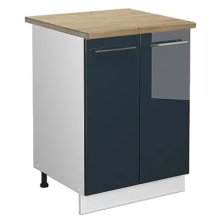 Küchenunterschrank Fame-Line 60 cm Dunkelblau Hochglanz Art.-Nr. 49573