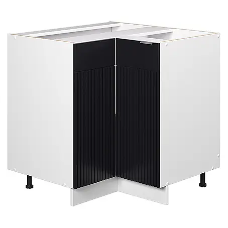Vicco Eckunterschrank Fame-Line, Schwarz gestreift, 80.5 cm