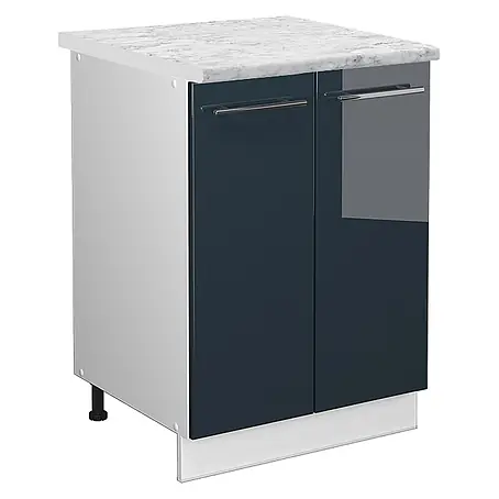 Küchenunterschrank Fame-Line 60 cm Dunkelblau Hochglanz Art.-Nr. 49574