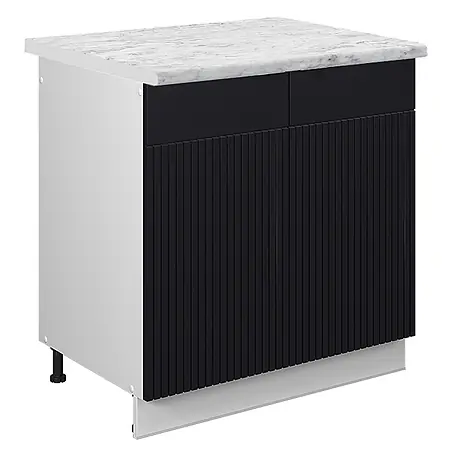 Vicco Spülenunterschrank Fame-Line, Schwarz gestreift, 80 cm