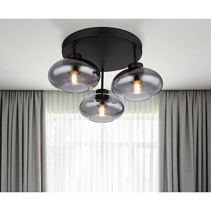 Globo Stropna svjetiljka Shaun  (40 W, Crna, E27) | BAUHAUS