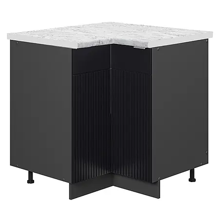 Vicco Eckunterschrank Fame-Line, Schwarz gestreift, 80.5 cm