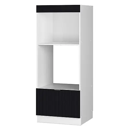 Vicco Mikrowellenschrank Fame-Line, Schwarz gestreift, 60 cm