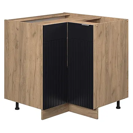 Vicco Eckunterschrank Fame-Line, Schwarz gestreift, 80.5 cm