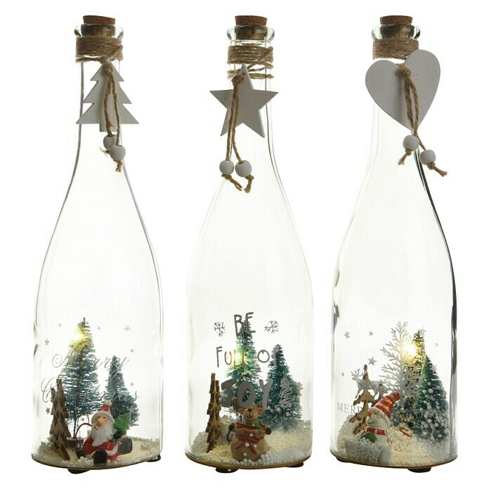Adornos navideños con recipientes de vidrio