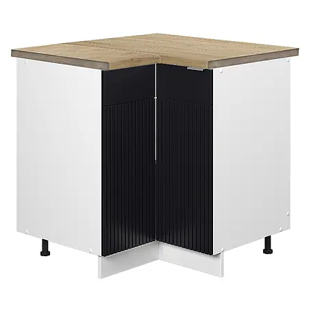 Vicco Eckunterschrank Fame-Line, Schwarz gestreift, 80.5 cm