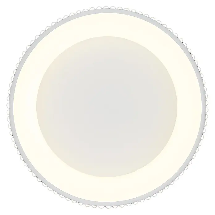 Globo LED-Deckenleuchte rund Kemp - 45 W, Ø x H: 460 x 130 mm, Warmweiß - Runde weiße LED-Deckenleuchte mit Leuchtring und wellenförmigem Rand.