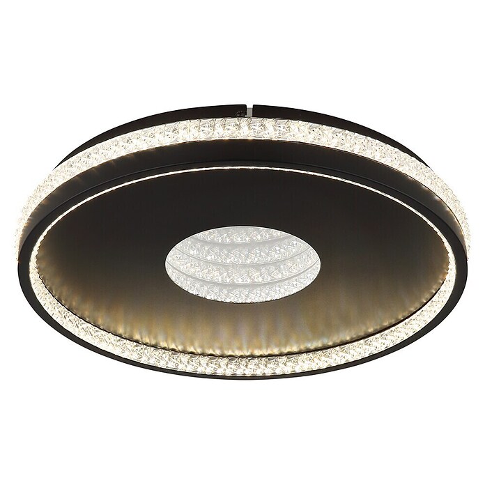 Globo Okrugla stropna LED svjetiljka Shirley  (30 W, Ø x V: 41 x 6,5 cm, Crna) | BAUHAUS