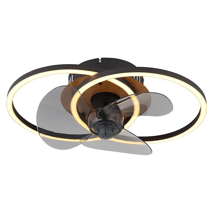 Globo Stropni ventilator s LED rasvjetom Karen  (Crna, 28 mm) | BAUHAUS
