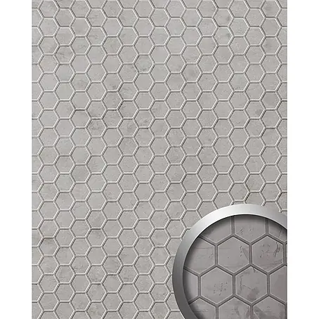 Wallface  Wandpaneel 22732 COMB VELVET Pearl Wandverkleidung Honigwaben Optik matt grau 2,63 m2
